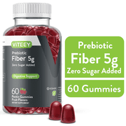 VITEEY Fiber Gummies 5g, Digestive Support, Fruit Flavor, 60 Count, 1 Pack