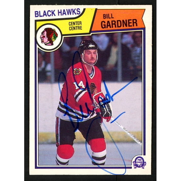 Bill Gardner Autographed 1983-84 O-Pee-Chee Rookie Card #103 Chicago Blackhawks SKU #150215