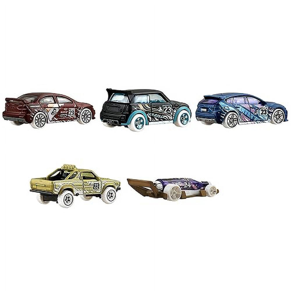 Hot Wheels 2023 Holiday/Winter Collection - Complete Set of All 5 Cars ~ Lancer, Mini Cooper, Subaru WRX, Subaru Brat and Carbonator