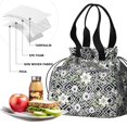 thumbnail image 4 of Pioneer Flower Floral Print Pattern Drawstring Lunch Bag Women - Drawstring Lunch Bag Insulated for Work Office - Stain-Resistant Large Lunchbags for Women with Multi-Pockets, 4 of 6