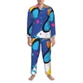 thumbnail image 3 of Sikiie Abstract Color Splash Mens Pajama Set, Soft Warm Long Sleeve Sleepwear, Cozy Button-Down Pjs for Men-Small, 3 of 7