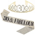 thumbnail image 1 of Women Glittering Rhinestone Letter Print Sash Tiara Set Birthday Party Supplies, 1 of 3