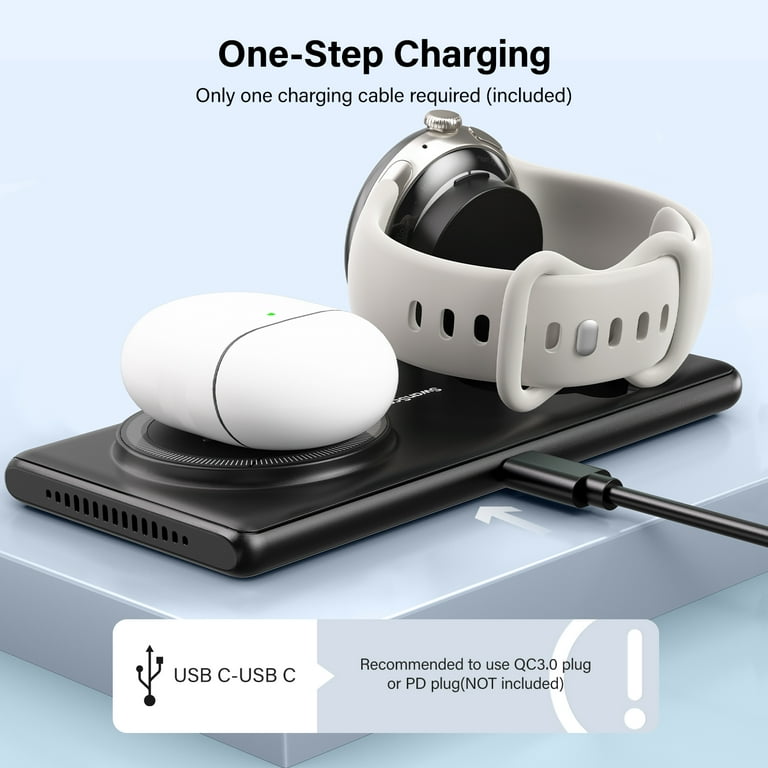SwanScout Dual Wireless Charger for Google Pixel Watch and Pixel