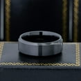 thumbnail image 3 of 8mm Men's Black Cobalt Wedding Band, Brushed Finish Beveled Edge Anniversary Ring - CT166WAs7, 3 of 4
