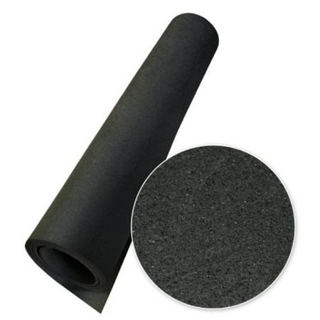 Rubber Cal Recycled Floor Mat, Black, 1/4-Inch x 4 x 10-Feet