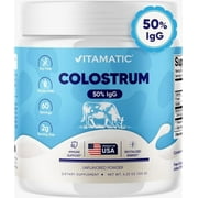 Vitamatic Bovine Colostrum Powder - 50% Highest IgG - Supplement for Gut Health, Hair Growth, Beauty, Muscle Recovery, & Immune Support - Easy to Mix - Unflavored - 60 Servings
