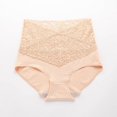 thumbnail image 1 of Ropa interior de cintura alta con escote en V para mujer, de algodón, antibacteriana, con encaje en la entrepierna, tentación caliente, bragas para el vientre para niñas, 1 of 3