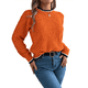 thumbnail image 1 of Suéteres para Mujer con Ribete de Rayas y Hombros Caídos Color Naranja S, 1 of 10