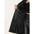 thumbnail image 5 of DARING DIVA Women's Notched Lapel Collar Steampunk PU Coat Outwear XS Black, 5 of 6