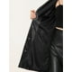 thumbnail image 5 of Abrigo de Cuero Sintética para Mujer con Solapa y Botones Steampunk PU Outwear Negro S, 5 of 6
