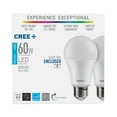thumbnail image 2 of Cree Lighting A19 60W Equivalent LED Bulb, 815 lumens, Dimmable, Daylight 5000K, 25,000 hour rated life, 90+ CRI, Good for Enclosed, 2 of 8