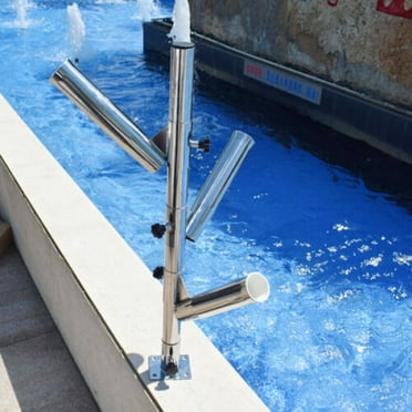 Denest Adjustable Vertical Bird Tree Fishing Rod Holder on Boat 316 Stainless Steel Heavy Duty Three Rod Holders with Base