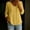 Yellow, variant on Women's Casual Quarter Sleeve V-Neck Solid Color T-Shirt Blouse