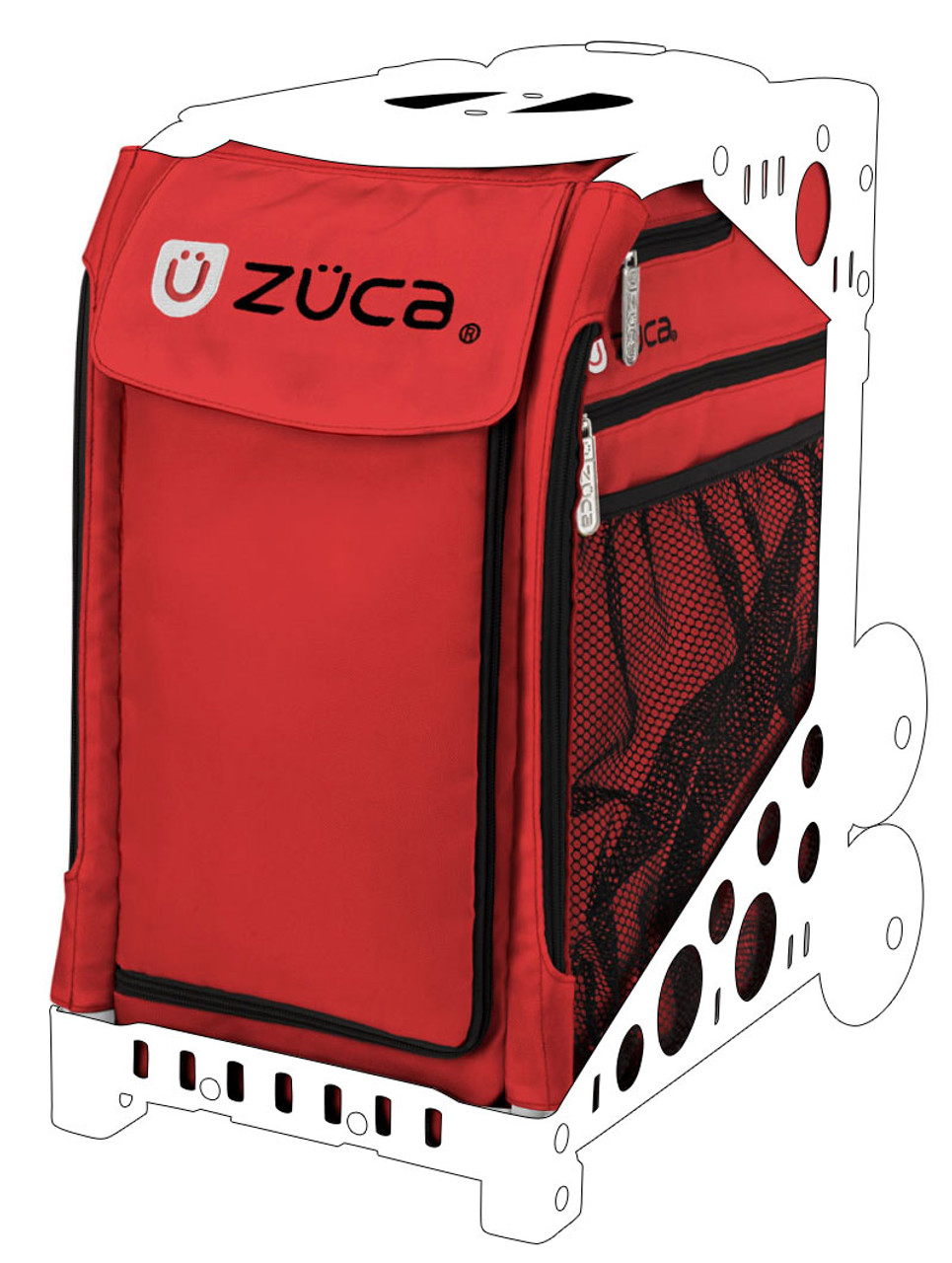Zuca 18" Sport Bag - Chili with 2 Small Utility Pouch (Blue Frame)