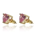 thumbnail image 1 of Arete tipo broquel CYRA corazón de cristal rosa, 1 of 2