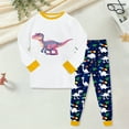 thumbnail image 2 of Hessimy Toddler Boys Girls Spring Summer Cute Pattern 2Pcs Long Sleeve Breathable Soft Sleepwear Pajamas, Summer Thermal Wear,12M-5Y(Yellow,6-7 Years), 2 of 5