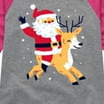 thumbnail image 3 of Instant Message - Santa and Reindeer Christmas - Toddler & Youth Girls Raglan Graphic T-Shirt, 3 of 6