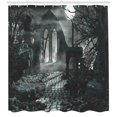 thumbnail image 3 of Ambesonne Gothic Shower Curtain, Moon View in Scary Dark, 69"Wx75"L, Blue Grey, 3 of 3