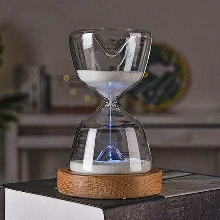 

Glass Sand Timer Night Light 12 Color Changing Hourglass Lamp Birthday Gifts