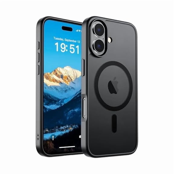 ZHU997 Magnetic for iPhone 17 Case (Compatible with MagSafe)(Military Grade Drop Protection) Translucent Matte Shockproof with Anti-Fingerprint Phone Cover 2025,Black
