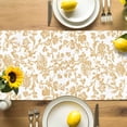 thumbnail image 4 of Burlap Table Runner 36 Inches Long,Vintage Farmhouse Flowers Pattern Non-Slip Kitchen Table Runners for Dining Room Everyday Use Party Table Decorations Yellow Floral Art, 4 of 9