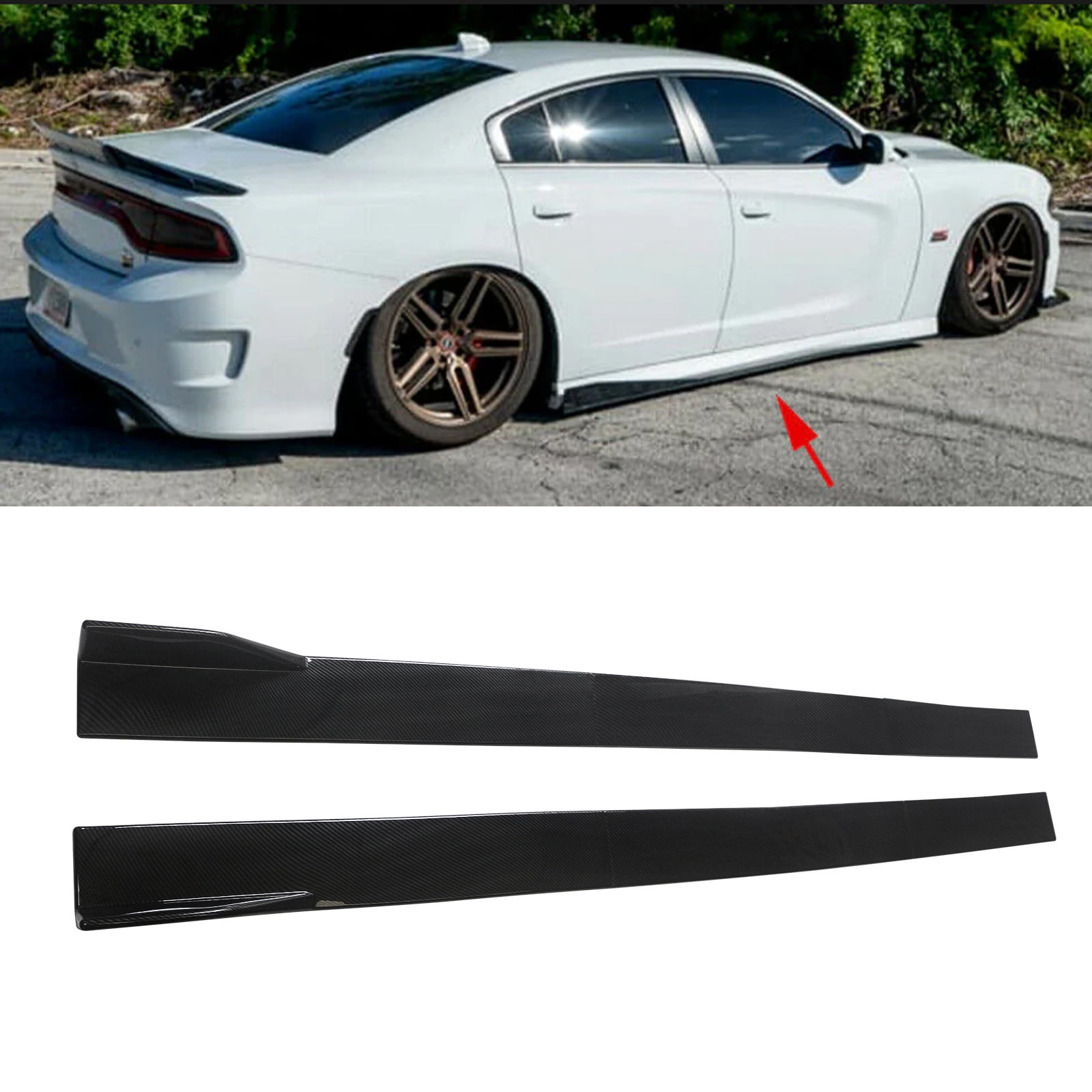 NINTE Side Skirts Extension Panel for BMW Benz Toyota Mustang Universal ...