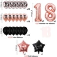 thumbnail image 3 of 18th Black and Rose Gold Party Decorations - Happy Birthday Banner, Pennant, Birthday Balloons, Fringe Curtains, Tablecloth, Cake Topper, Hanging Swirls 18th Birthday Decorations for Girls Princess, 3 of 8
