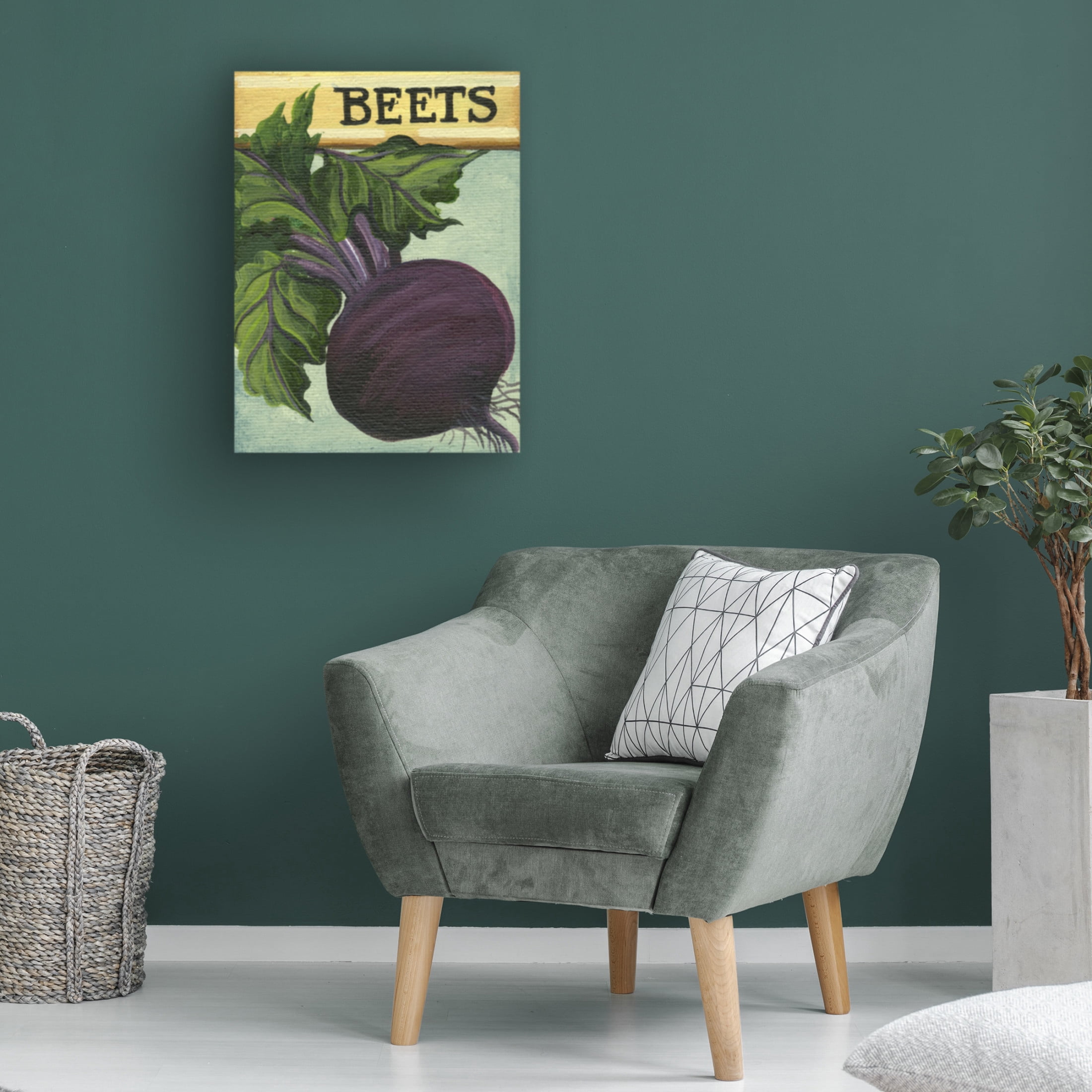 Canvas Wall Art - Debbi Wetzel 'Seed Packets 18 - Beets' Wall Art for Living Room, Bedroom, or Office Décor by Trademark Fine Art - 24 x 32 Inches