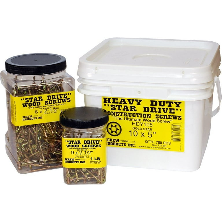 Screw Products 8 x 2. 5 inch General Purpose Gold Star Drive Wood