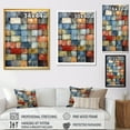 thumbnail image 4 of Designart "Earth Colors Tiles in Colorful Patterns II" Abstract Framed Wall Art - Modern Colorful Abstract Tile Hallway Framed Wall Art Decor, 4 of 6