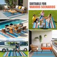 thumbnail image 4 of Mexican Style Outdoor Rug for Patio/Deck/Porch, Non-Slip Large Area Rug 3 x 5 Ft, Colorful Mexico Stripes Light Blue Indoor Outdoor Rugs Washable Area Rugs, Reversible Camping Rug Carpet Runner, 4 of 8