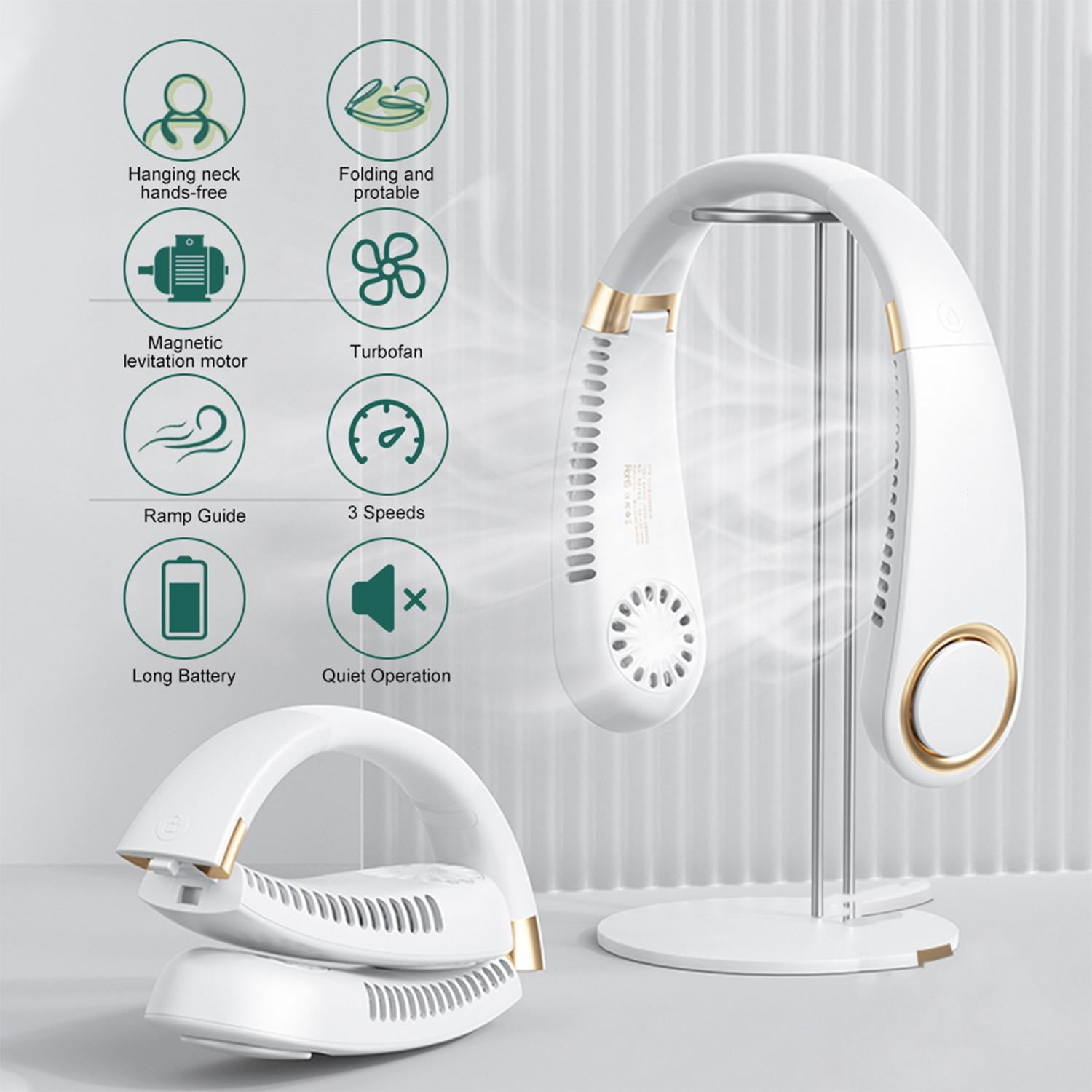 Portable Neck Fan,Folding Personal Neck Fan,3000 mAh Hands Free