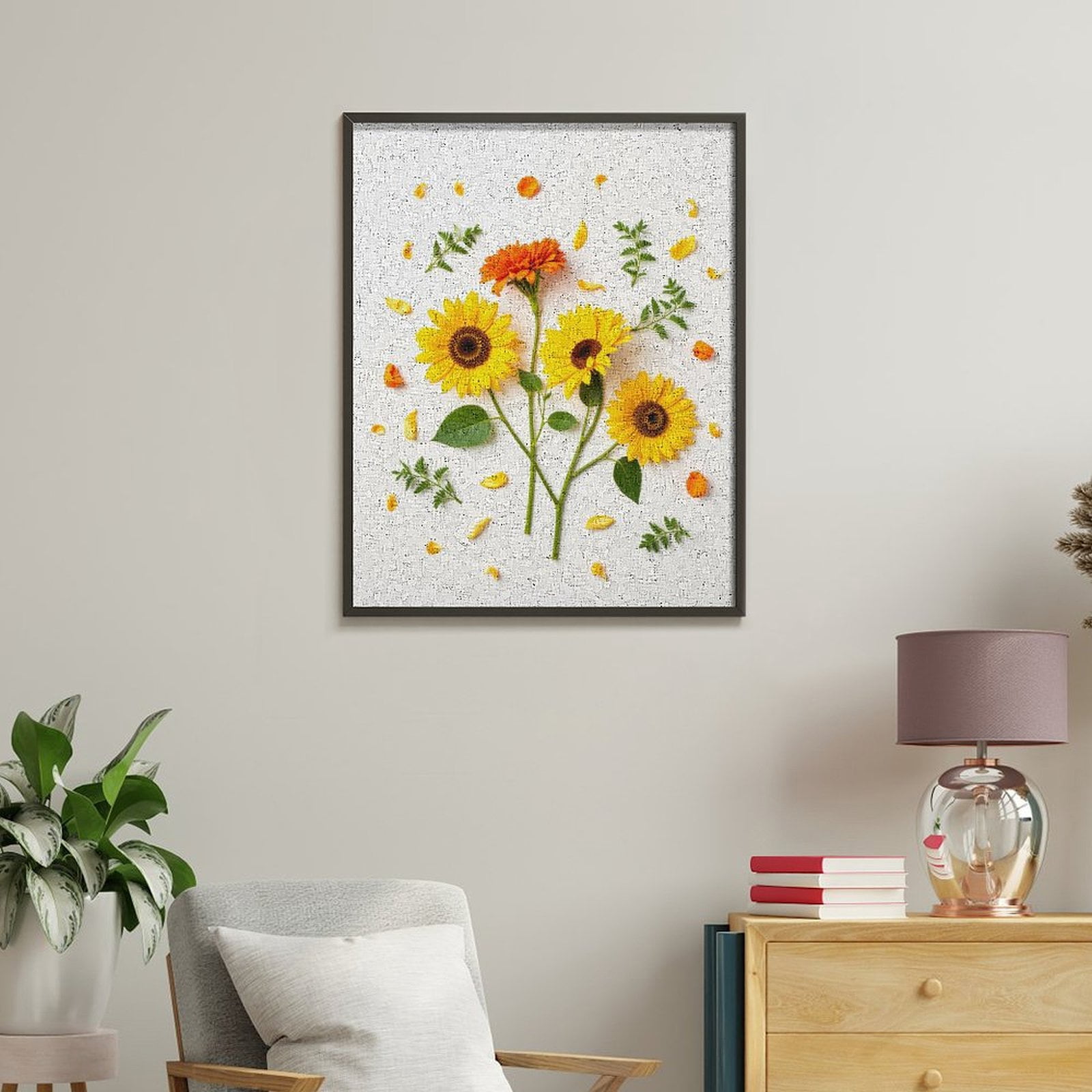 Paint By Numbers Kit for Adults Beginner - DIY Sunflower Blossom Pattern Art Canvas Painting Kits for Adults, Frameless Paint By Number for Adults for Home Wall Decor 16x20 Inch