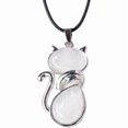 thumbnail image 1 of SharkTRUE Unique Cat-Shaped Natural Crystal Pendant: Playful Sophistication & Authentic Craftsmanship, 1 of 8