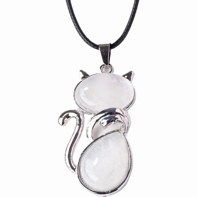 SharkTRUE Unique Cat-Shaped Natural Crystal Pendant: Playful Sophistication & Authentic Craftsmanship