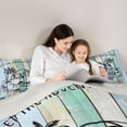 thumbnail image 4 of Castle Fairy Beach Camper Art Full Size Comforter Sets 3 Pieces for Adults, Adventure Theme Bedding Sets for Bedroom, Blue White,Grey Reversible, 4 of 6