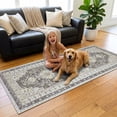 thumbnail image 5 of ARJINCUTE Boho Vintage Distressed Runner Rug Brown 2'x6', Soft Machine Washable Foldable Non-Slip Carpet for Hallway Entryway Kitchen Laundry Room, 5 of 9