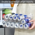 thumbnail image 2 of Refrigerator Drink Organizer Storage Double-layers Modern Fridge Beer Can Beverage Organizer Holder, 2 of 5