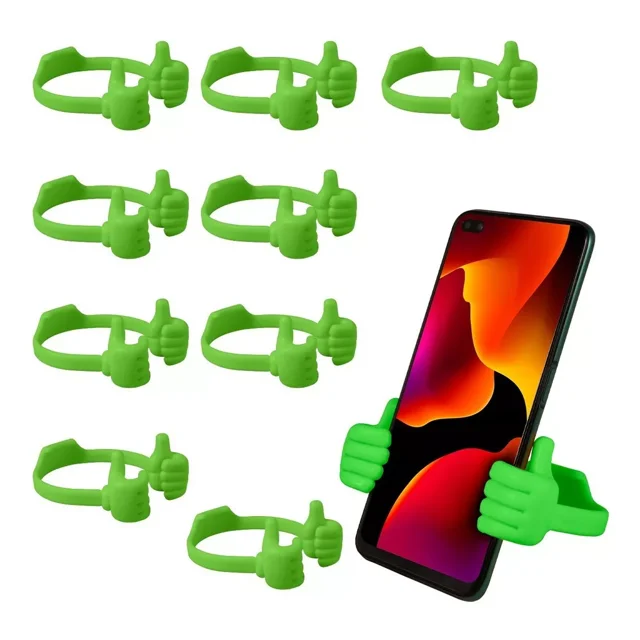 10 Pz Soporte Manitas Base Porta Celular Ok Like Mayoreo Color Verde