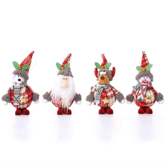 Christmas Tree Hanging Ornament, Christmas Tree Pendant Plush Snowman Santa Claus Bear Elk Hanging Christmas Tree Decoration Pendants for Xmas Home Party Holiday Decorative