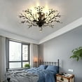 thumbnail image 6 of Vintage 5 Light Crystal Branches Chandelier Pendant Lamp,Bedroom Ceiling Fixture Light, 6 of 9
