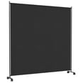 thumbnail image 1 of Outsunny Room Divider with Wheels, 6ft Rolling Privacy Screen, Black, 1 of 10