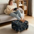 thumbnail image 3 of Xoenoiee Leopard Print Stretch Square Ottoman Cover Folding Storage Stool Furniture Protector Soft Square Slipcover with Elastic Bottom, S, 3 of 7