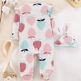 thumbnail image 6 of Newborn Baby Romper Footed Jumpsuit Cotton Soft Comfy Newborn 2-Piece Set with Hat Casual Spring Fall Outfit for Infant Boy Girl 0-12 Months, 6 of 9