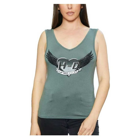 Harley-Davidson Women's Cross My Heart Embellished Sleeveless Tank Top (XL), Harley Davidson
