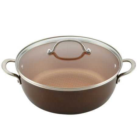 - Ayesha Home Collection Porcelain Enamel Nonstick One Pot Meal Stockpot, 7.5-Quart, Brown Sugar