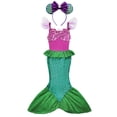 thumbnail image 1 of Vestido de princesa Ariel de Sirenita para niños, disfraz de Cosplay para niñas, fiesta de cumpleaños de Halloween, ropa de verano de hadas, VestidoM Gao Jinjia LED, 1 of 2