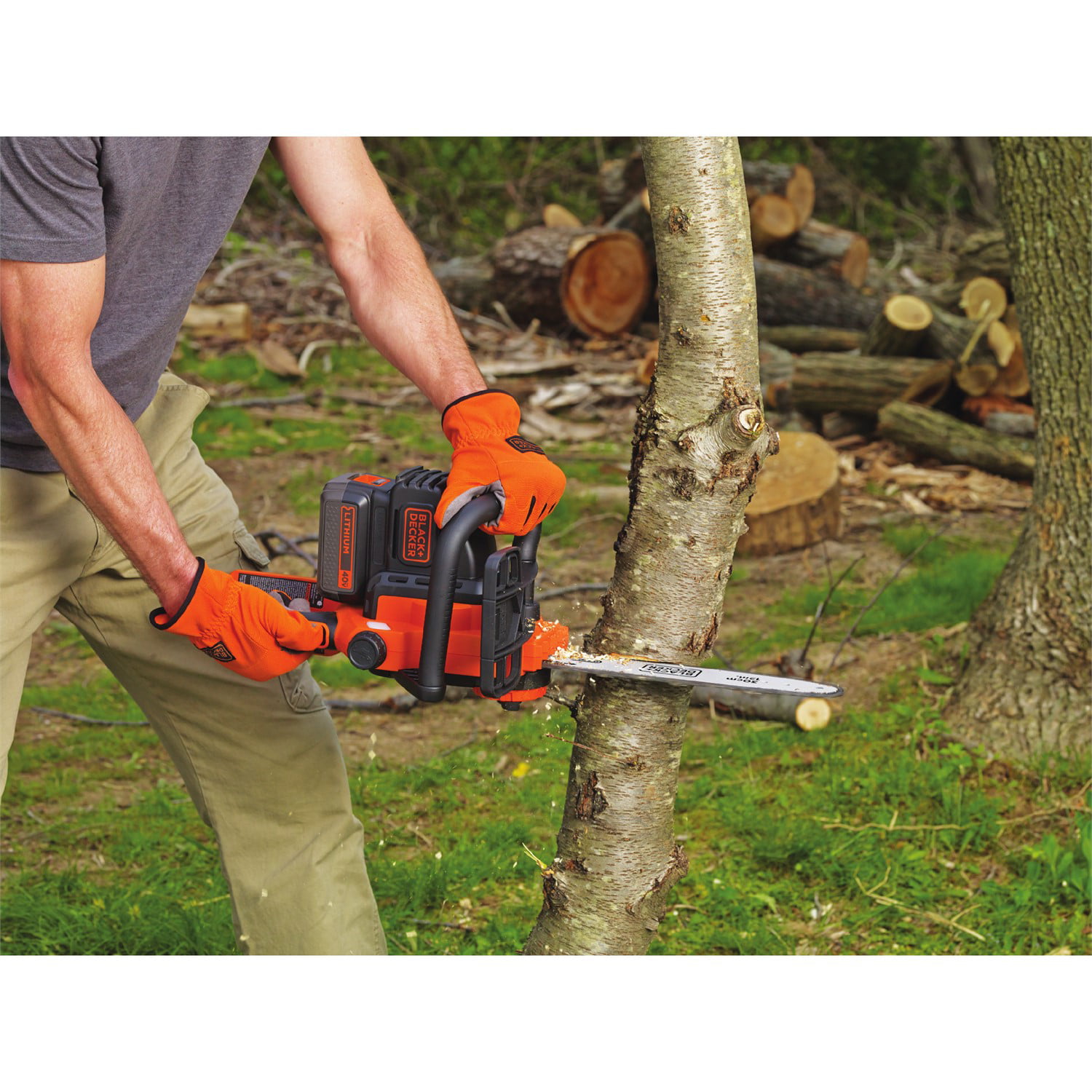 BLACK+DECKER 40V MAX* Cordless Chainsaw, Tool Only, 12 in. (LCS1240B)