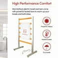 thumbnail image 4 of Freestanding Heated Towel Rack, 6-Bar Towel Warmer, Polished Stainless Steel, Plug-In with Built-in Timer for a Spa-Like Bathroom, Safe and cULus Listed (WarmlyYours Ibiza), 4 of 9