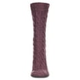 thumbnail image 6 of MeMoi Classic Twist Chunky Knit Non-Skid Crew Sock - Womens - Female, One Size, Eggplant Heather, 6 of 9